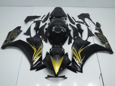 Best 2012-2016 Glossy Black and Gold Honda CBR1000RR Replacement Fairings
