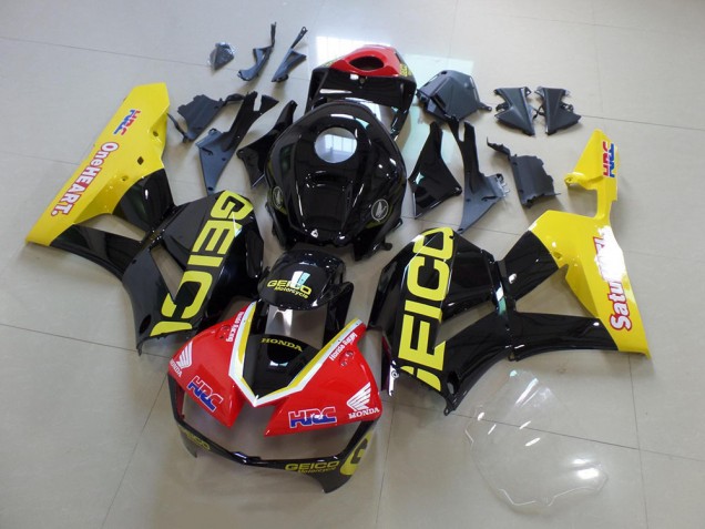Best 2013-2021 Yellow Black Geico Honda CBR600RR Motorcyle Fairings Best 2013-2021 Yellow Black Geico Honda CBR600RR Motorcyle Fairings