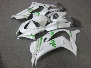 Best 2016-2019 White Green Kawasaki ZX10R Motorcycle Fairing