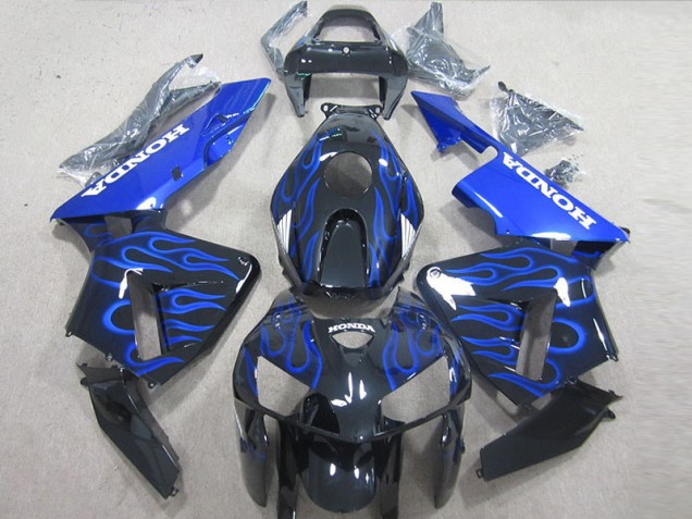 Best 2005-2006 Black Blue Flame Honda CBR600RR Bike Fairings Best 2005-2006 Black Blue Flame Honda CBR600RR Bike Fairings