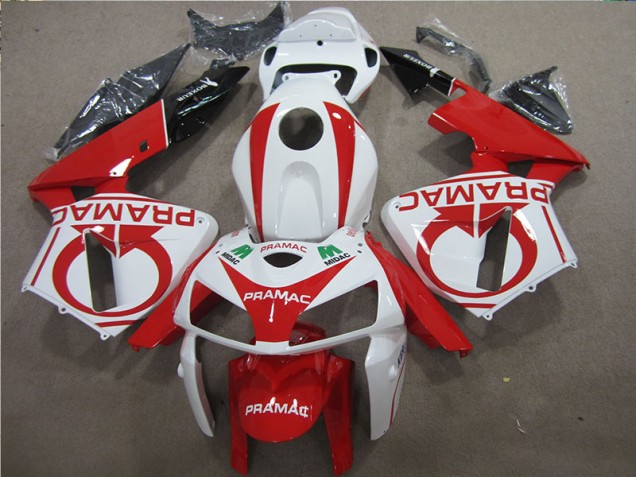 Best 2005-2006 Red White PRAMAC Honda CBR600RR Bike Fairing Kit Best 2005-2006 Red White PRAMAC Honda CBR600RR Bike Fairing Kit