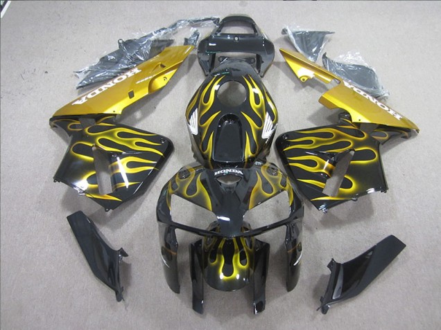 Best 2005-2006 Black Yellow Flame Honda CBR600RR Motorcycle Fairing Kits Best 2005-2006 Black Yellow Flame Honda CBR600RR Motorcycle Fairing Kits