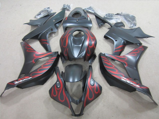 Best 2007-2008 Black with Red Flame Honda CBR600RR Motorcylce Fairings Best 2007-2008 Black with Red Flame Honda CBR600RR Motorcylce Fairings