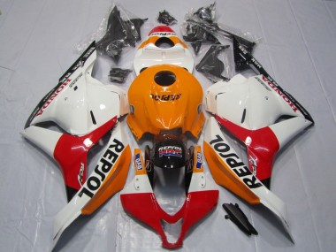 Best 2009-2012 Orange Red White Repsol Honda CBR600RR Motorcycle Fairing Kit