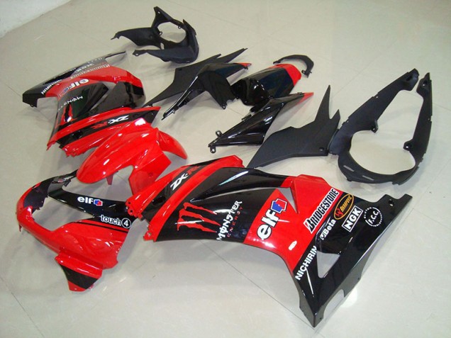 Best 2008-2012 Black Red Monster Kawasaki ZX250R Bike Fairings Best 2008-2012 Black Red Monster Kawasaki ZX250R Bike Fairings