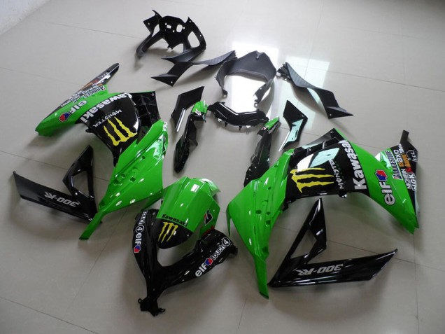Best 2013-2016 Black Green Monster Kawasaki ZX300R Motorcycle Fairings Kits