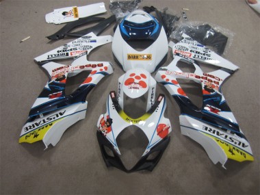 Best 2007-2008 White Blue Dark Dog Suzuki GSXR1000 Bike Fairing