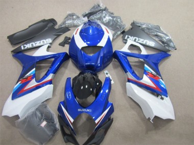 Best 2007-2008 Blue White Suzuki GSXR1000 Moto Fairings