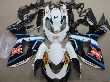 Best 2009-2016 White Blue Brux Dark Dog Suzuki GSXR1000 Motorbike Fairing Kits