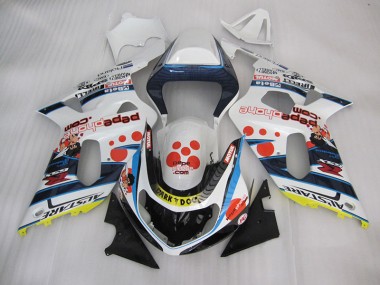 Best 2001-2003 White Blue Dark Dog Suzuki GSXR600 Bike Fairings