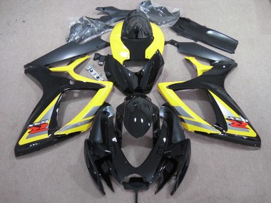 Best 2006-2007 Black Yellow Suzuki GSXR600 Motor Fairings