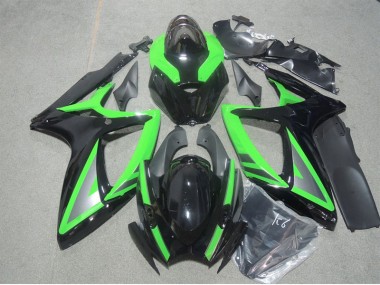 Best 2006-2007 Black Green Suzuki GSXR600 Motorbike Fairing