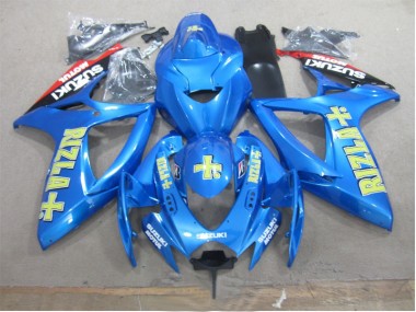 Best 2006-2007 Blue Yellow Rizla Suzuki GSXR600 Motorbike Fairing