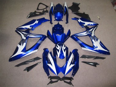 Best 2008-2010 Blue White Suzuki GSXR600 Motorcycle Bodywork