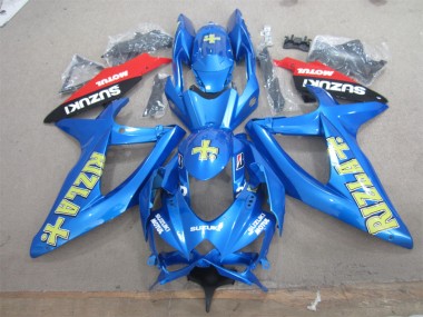 Best 2008-2010 Blue Yellow Rizla White Motul Suzuki GSXR600 Motorcycle Fairings