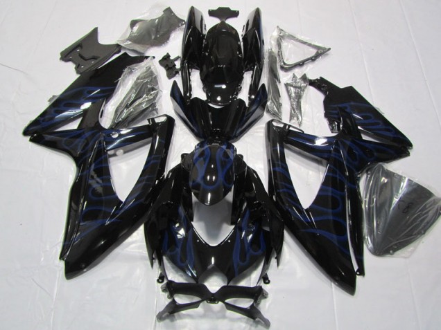 Best 2008-2010 Black Blue Flame Suzuki GSXR600 Bike Fairing Best 2008-2010 Black Blue Flame Suzuki GSXR600 Bike Fairing
