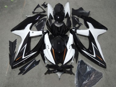 Best 2008-2010 Black White Suzuki GSXR600 Bike Fairings