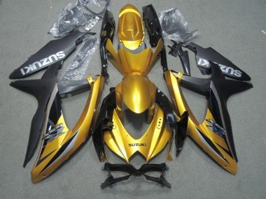 Best 2008-2010 Black Gold Suzuki GSXR600 Motor Bike Fairings