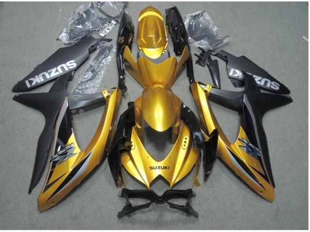 Best 2008-2010 Black Gold Suzuki GSXR600 Motor Bike Fairings Best 2008-2010 Black Gold Suzuki GSXR600 Motor Bike Fairings