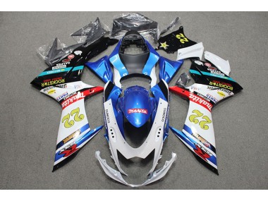Best 2011-2021 Blue White Red Rockstar 22 Suzuki GSXR600 Bike Fairing Kit