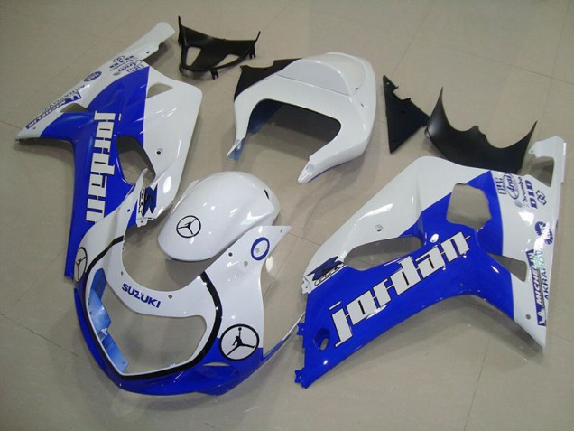 Best 2001-2003 Blue White Jordan Suzuki GSXR750 Motorcycle Bodywork Best 2001-2003 Blue White Jordan Suzuki GSXR750 Motorcycle Bodywork