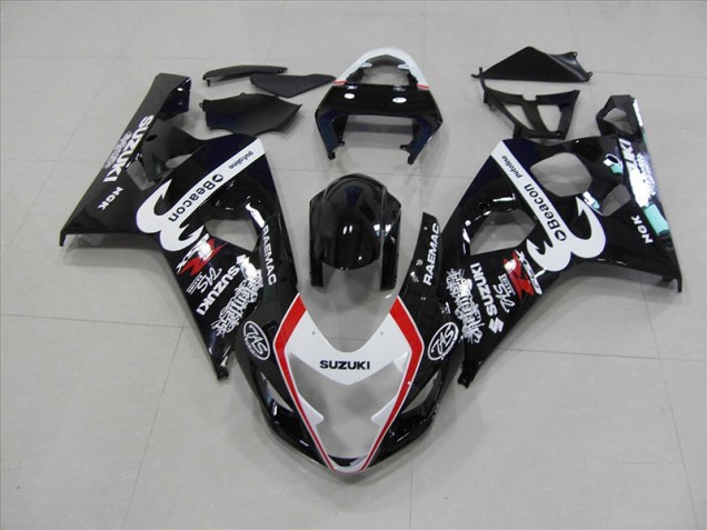 Best 2004-2005 Black Red Beacon Suzuki GSXR750 Motorbike Fairings