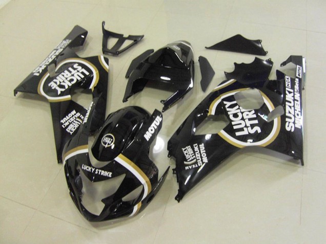 Best 2004-2005 Black White Lucky Strike Motul Suzuki GSXR750 Motorcycle Fairing Best 2004-2005 Black White Lucky Strike Motul Suzuki GSXR750 Motorcycle Fairing