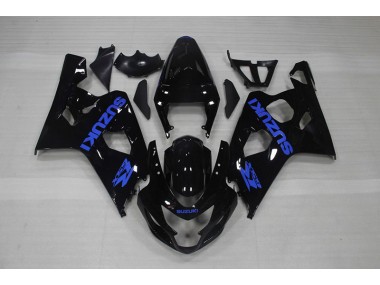 Best 2004-2005 Black Blue Decal Suzuki GSXR750 Motorcycle Fairing Kits