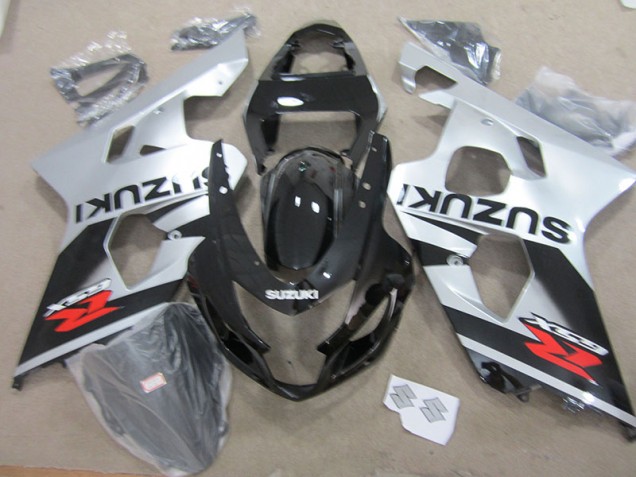Best 2004-2005 Black White Suzuki GSXR750 Motorbike Fairing Kits