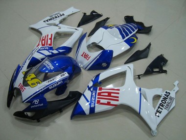 Best 2006-2007 White Blue Fiat 46 Suzuki GSXR750 Motor Bike Fairings