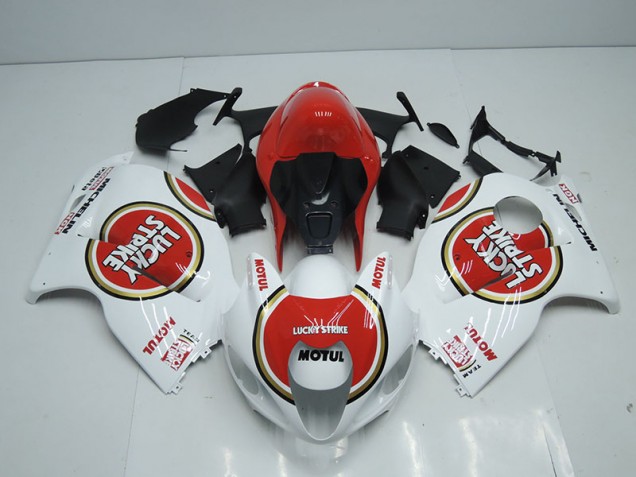 Best 1996-2007 White Red Lucky Strike Motul Suzuki GSXR1300 Hayabusa Replacement Motorcycle Fairings Best 1996-2007 White Red Lucky Strike Motul Suzuki GSXR1300 Hayabusa Replacement Motorcycle Fairings