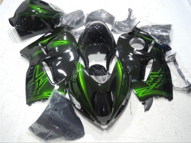 Best 1996-2007 Black Green Suzuki GSXR1300 Hayabusa Bike Fairing