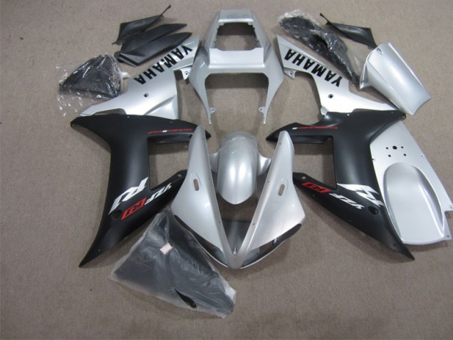 Best 2002-2003 Black Silver Yamaha YZF R1 Motorbike Fairing Kits