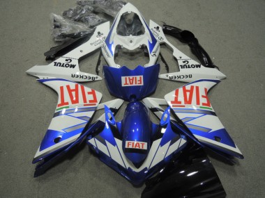 Best 2007-2008 Blue White Red Fiat Yamaha YZF R1 Motorcycle Replacement Fairings