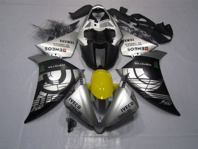 Best 2012-2014 Black Silver Iveco Yamalube Monster Yamaha YZF R1 Motor Bike Fairings