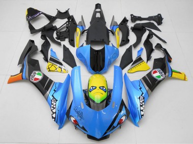 Best 2015-2019 Blue Yellow Shark Yamaha YZF R1 Motorcycle Replacement Fairings