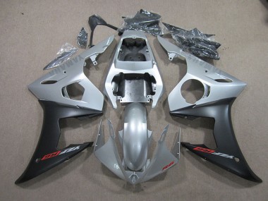 Best 2003-2005 Silver Black Yamaha YZF R6 Bike Fairing